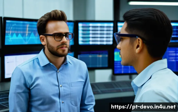 정보기기운용 자격증과 자동화 관리 기술의 연계성 - A modern industrial control room with a diverse team of skilled technicians wearing business casual ...